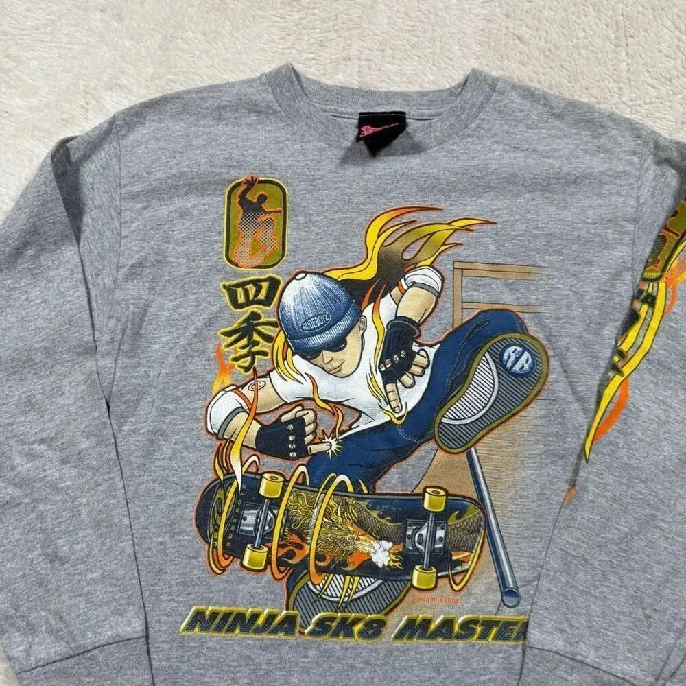 Vintage Y2K Rudeboyz Youth Skater Boys Long Sleeve T Shirt